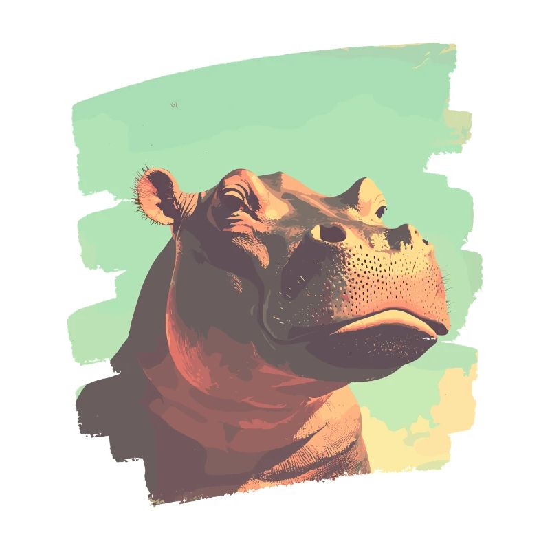 Nilpferd Retro