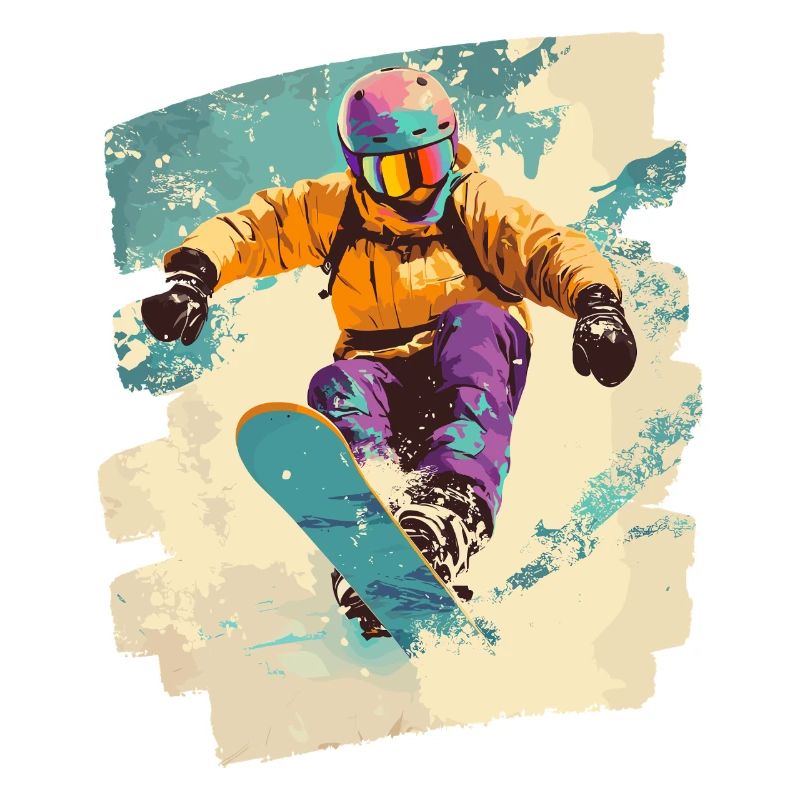 Snowboarder Pulverschnee