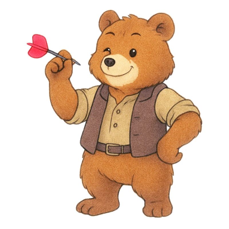 Bear playing darts