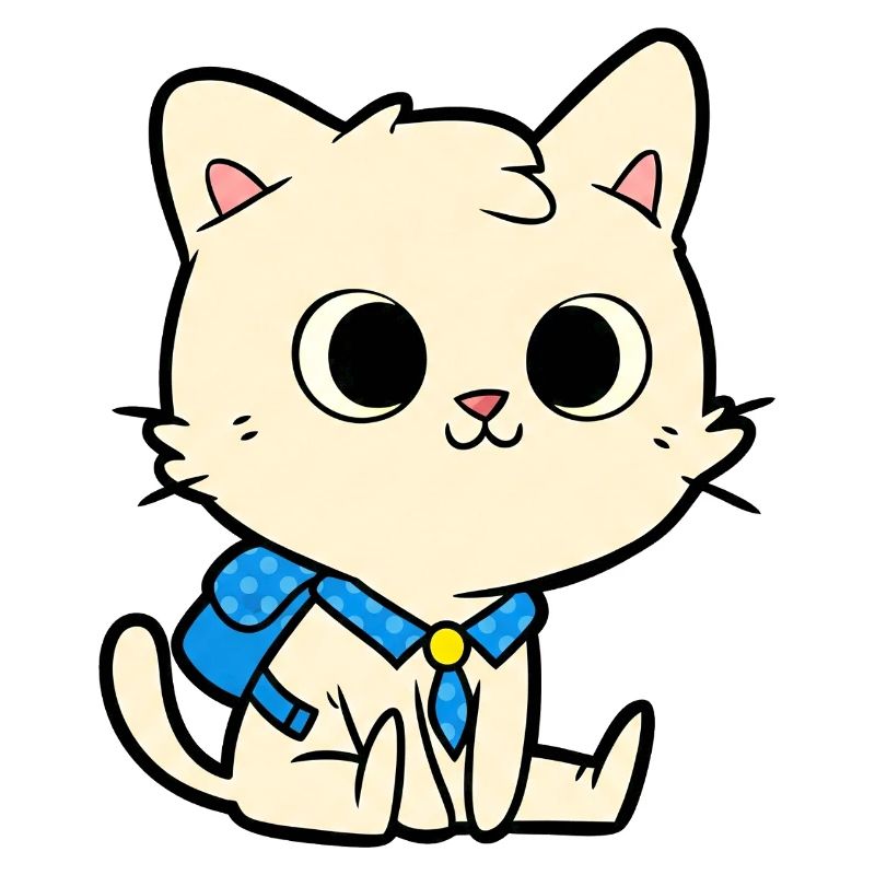 Conception de dessin animé de chat d’école mignon