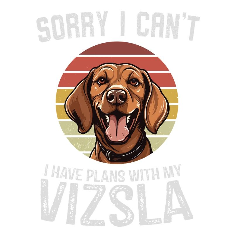 Amicable Dog with Retro Sunset Design
