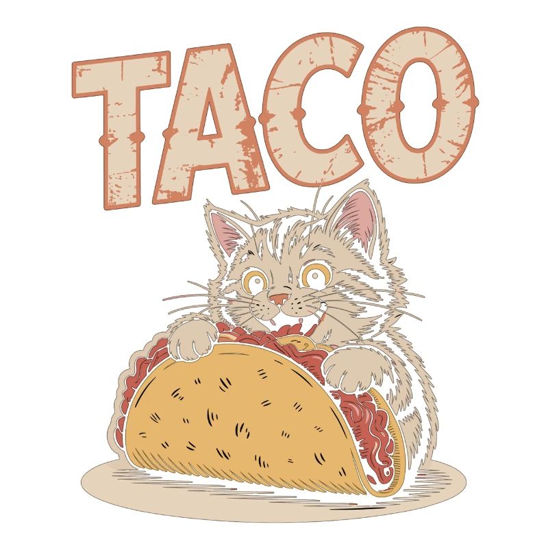 Verspieltes Taco-Kätzchen Design