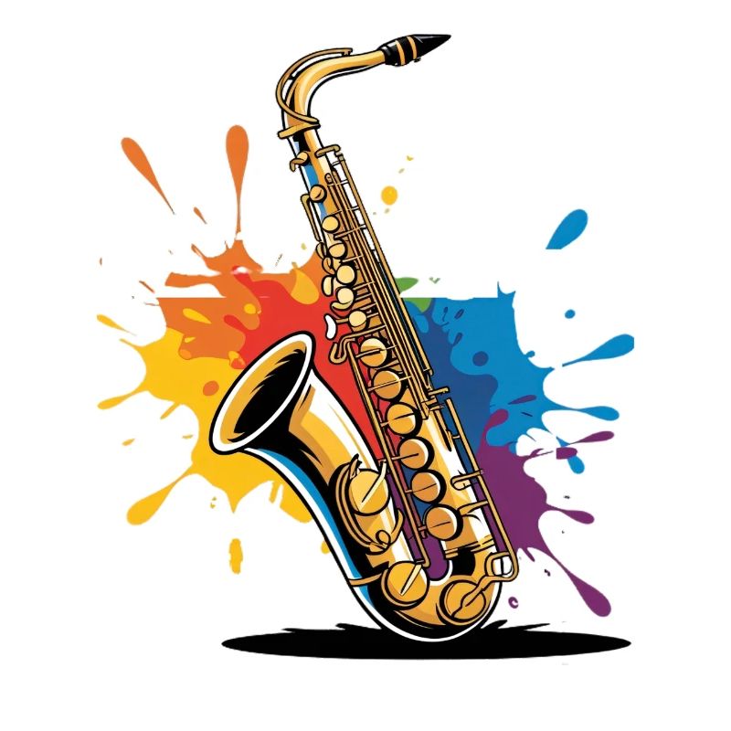 Expressionist saxophone art print