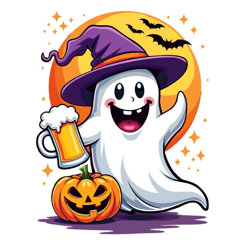 Fröhlicher Bier-Geist feiert Halloween