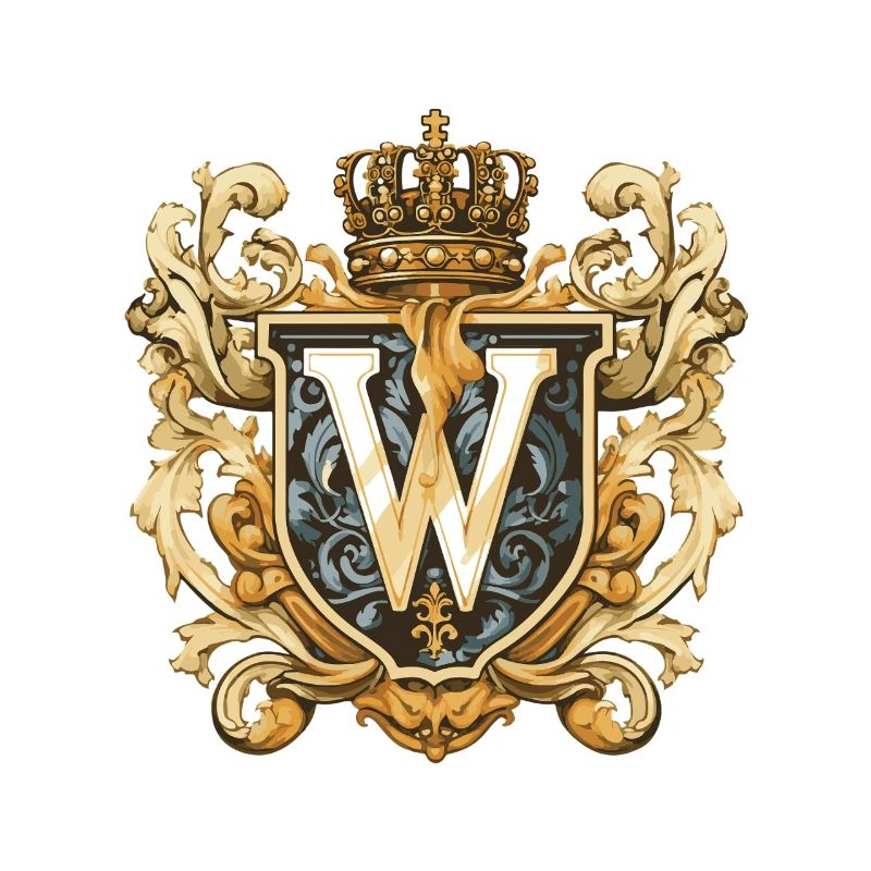 W Buchstabe Name Krone