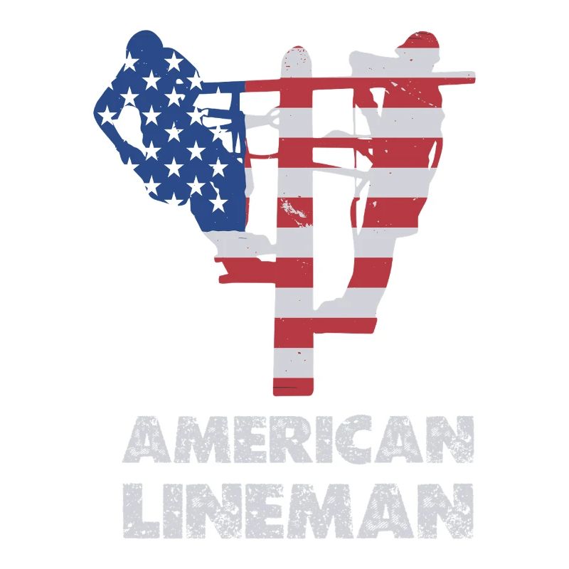 Silhouette du drapeau du monteur de lignes américain