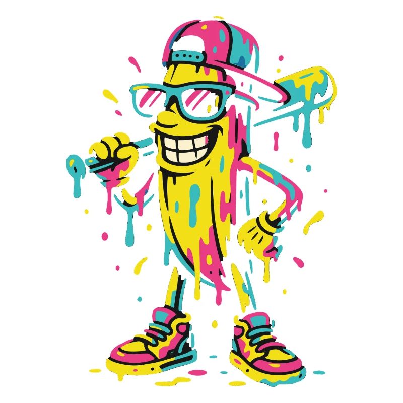 Coole Bananenfigur Mit Baseballschläger
