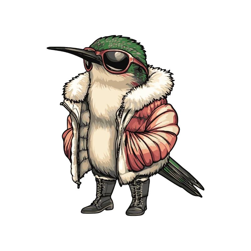 Kolibri Vogel Cool Winter
