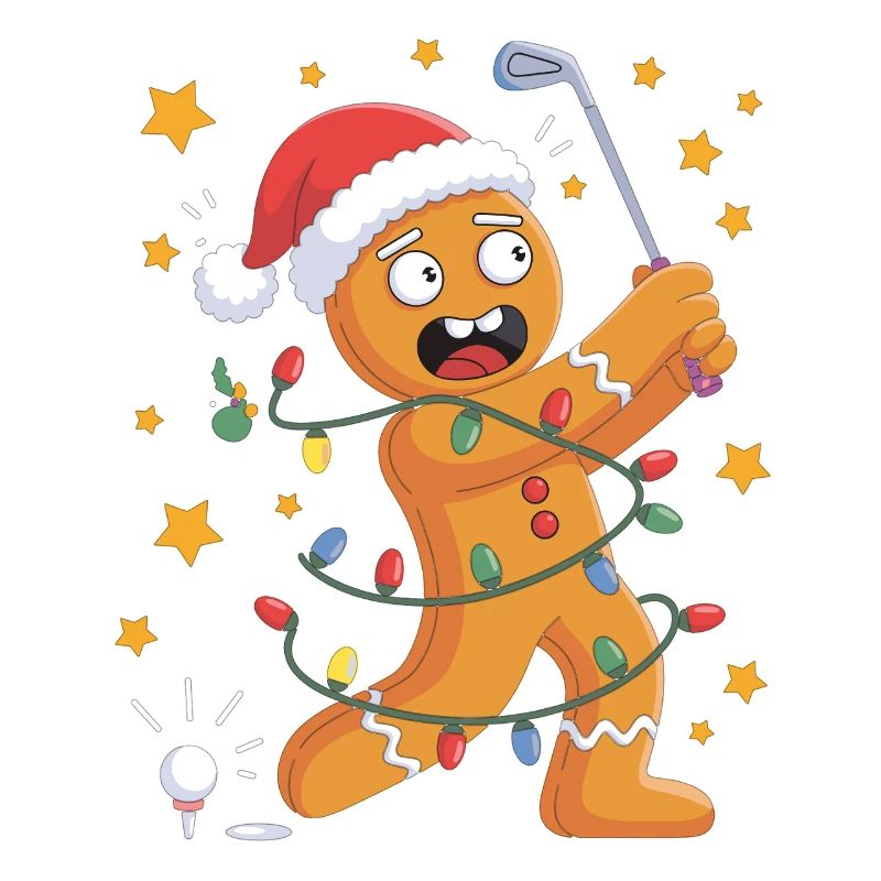 Golf Weihnachts Shirt mit Lebkuchenmann