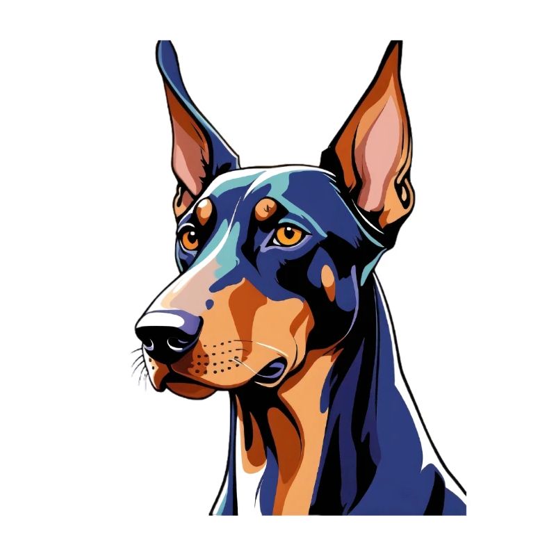 Popart Dobermann Portrait