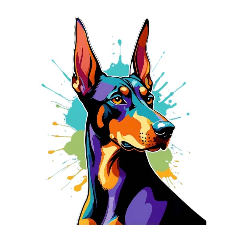 Explosion de couleurs Doberman