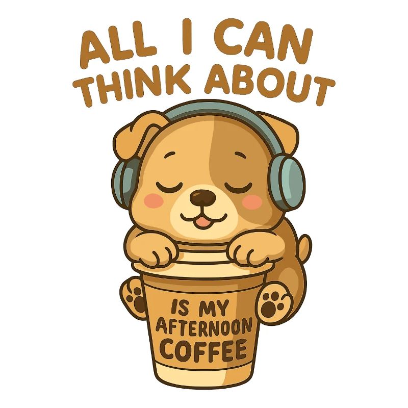 Le chien mignon adore le café de l’après-midi