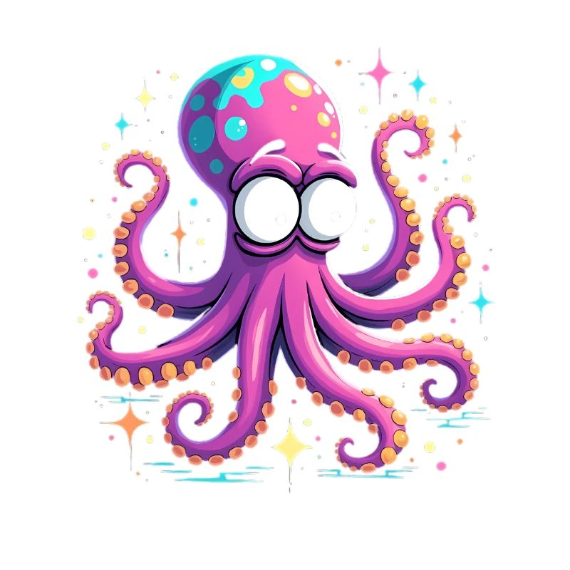 Neon Octopus Color Explosion