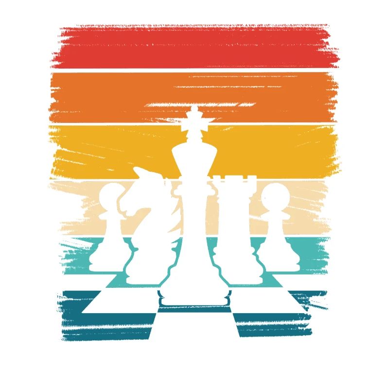Regenbogen Schachfiguren Silhouette
