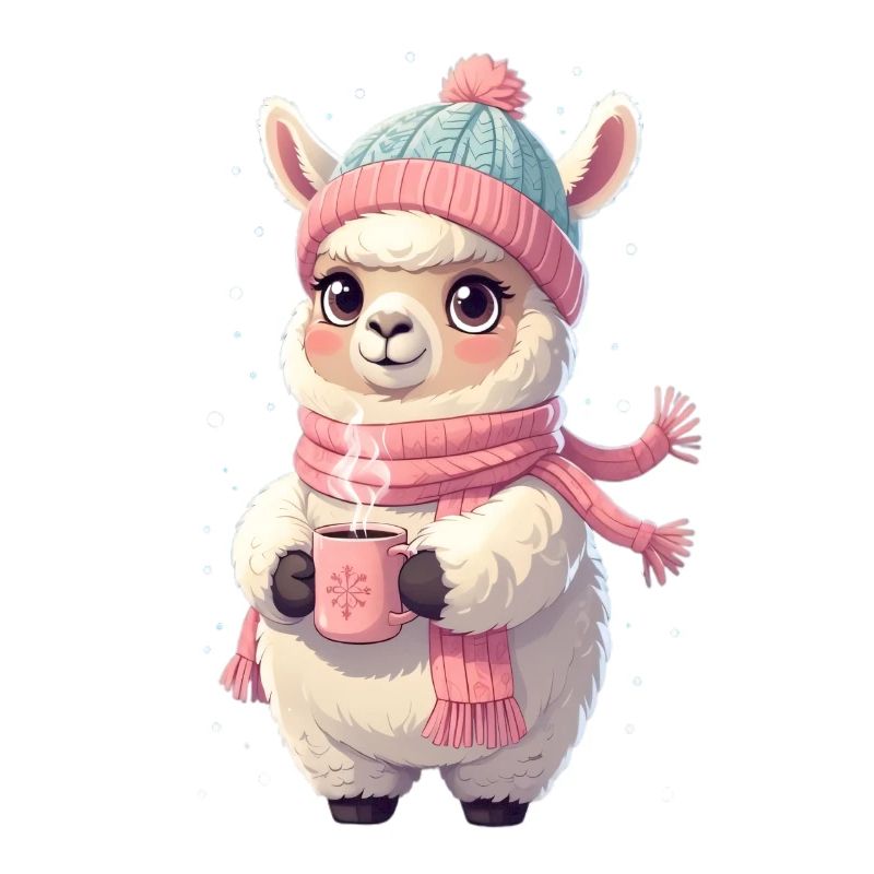 Winterlama mit Tee