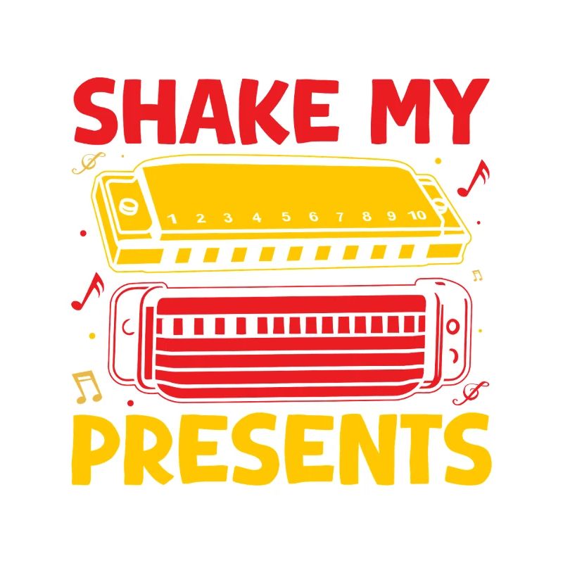 Funny Harmonica Player Shake My Presents Harmonica