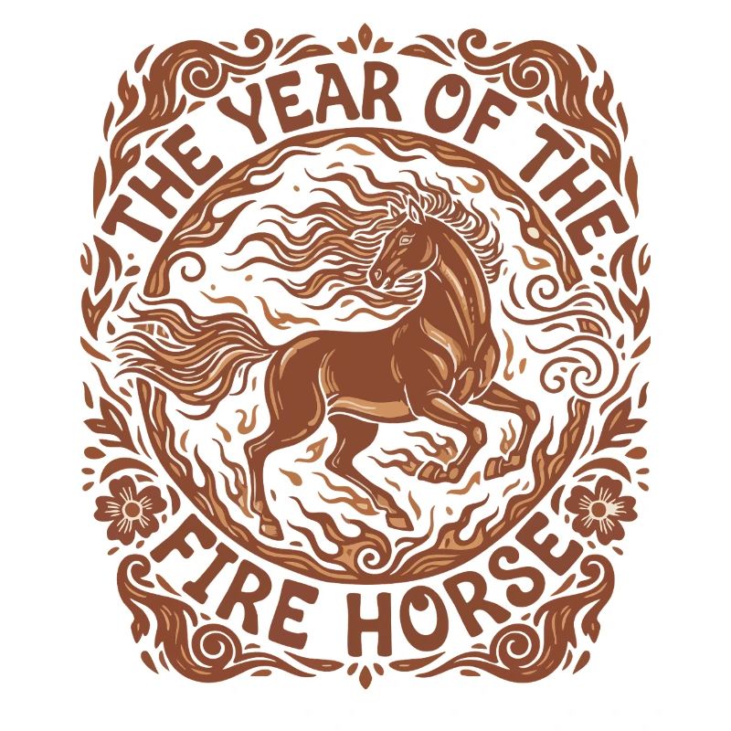 Année de la conception de la célébration du cheval de feu