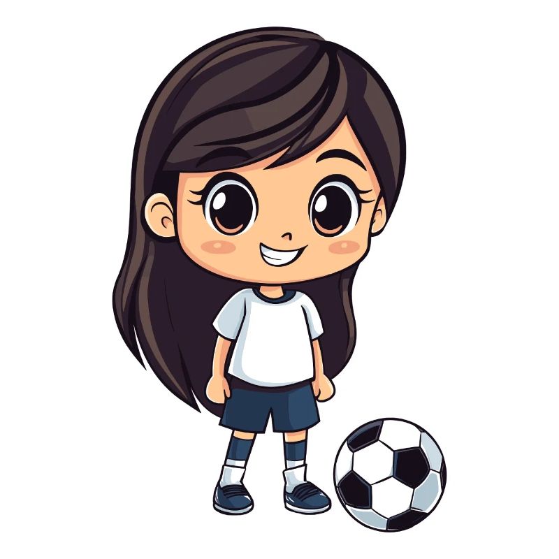 Kicker Mädchen Cartoon