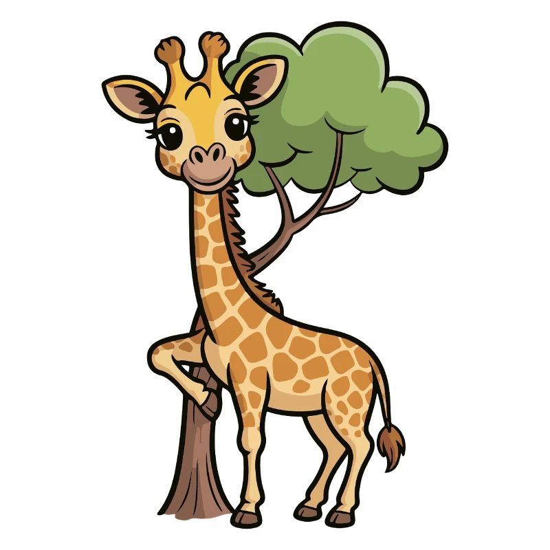 Kuschelige Giraffe im Wald