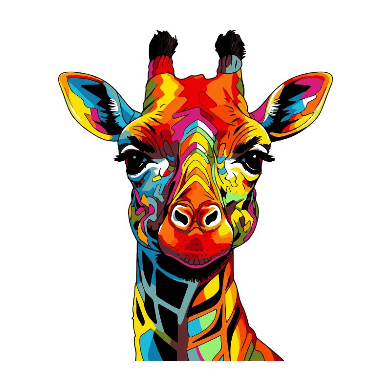  Giraffen-Porträt Popkunst