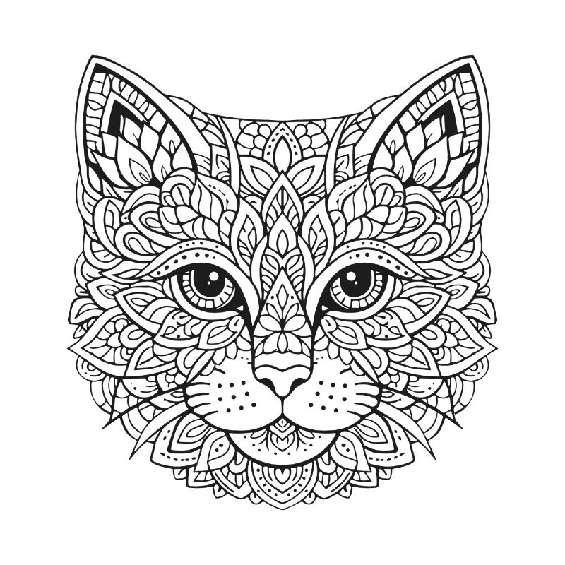 Mandala Katze Gesicht
