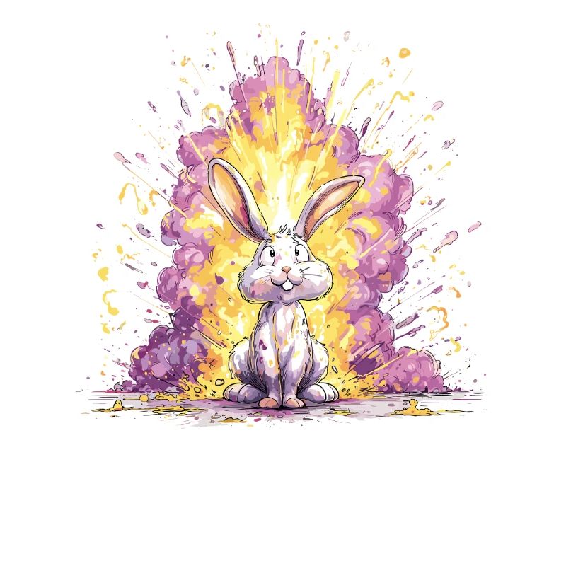 Farbexplosion Hase Illustration
