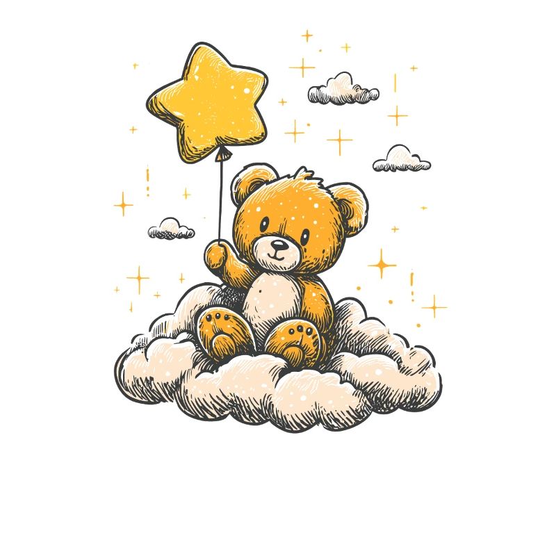 Cuddly teddy with star balloon
