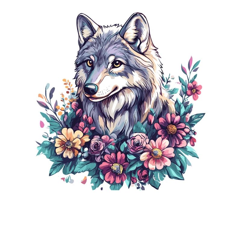 Blütenwolf im Farbrausch