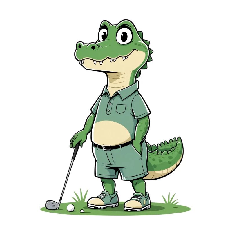Héros du golf alligator dans un look décontracté