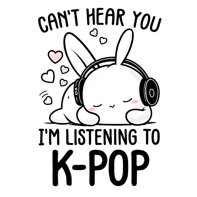 Ruhiger Hase, der K-Pop hört
