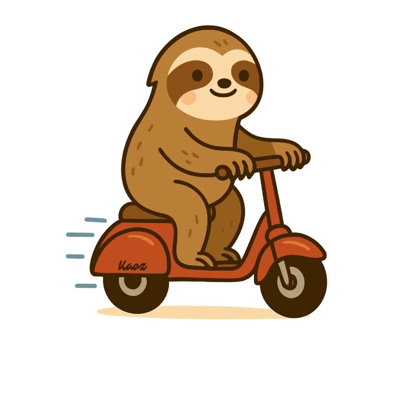 Sloth on scooter