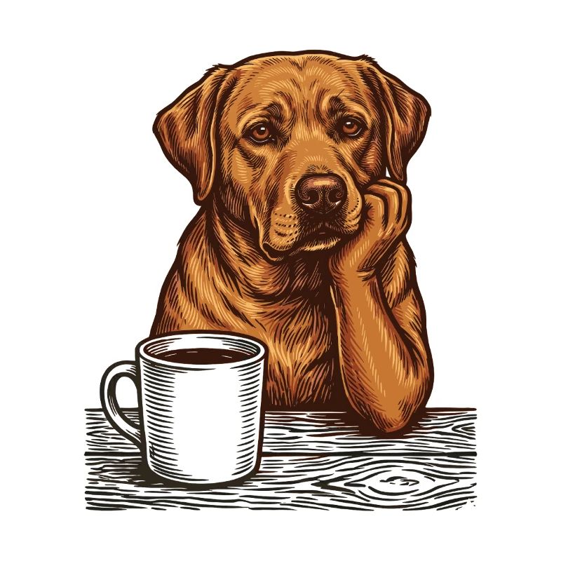 Echter Foxred Labrador Kaffee Morgenmuffel