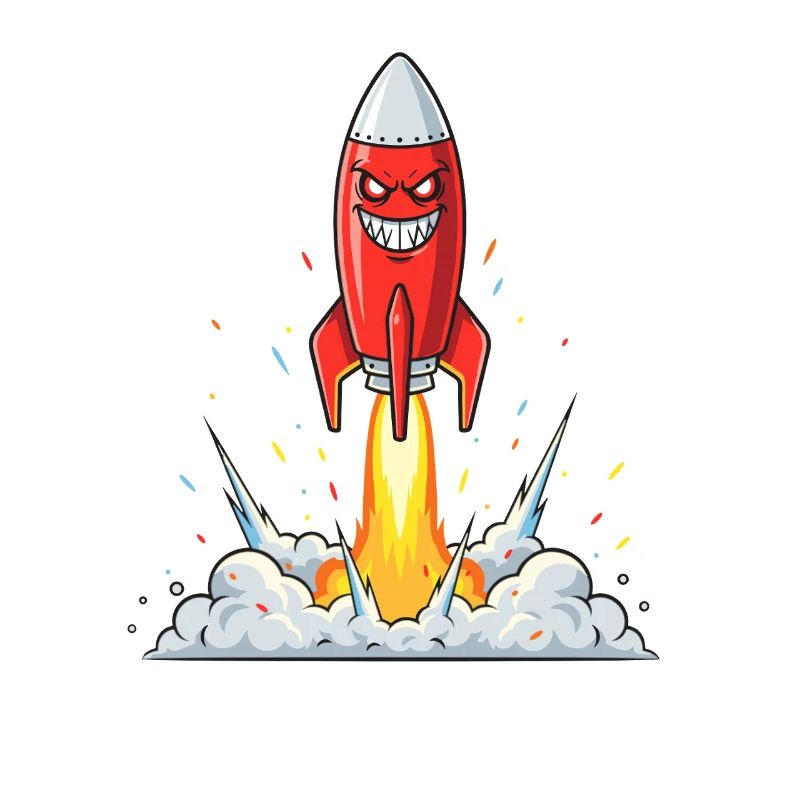 Wütender Raketen-Comic-Charakter