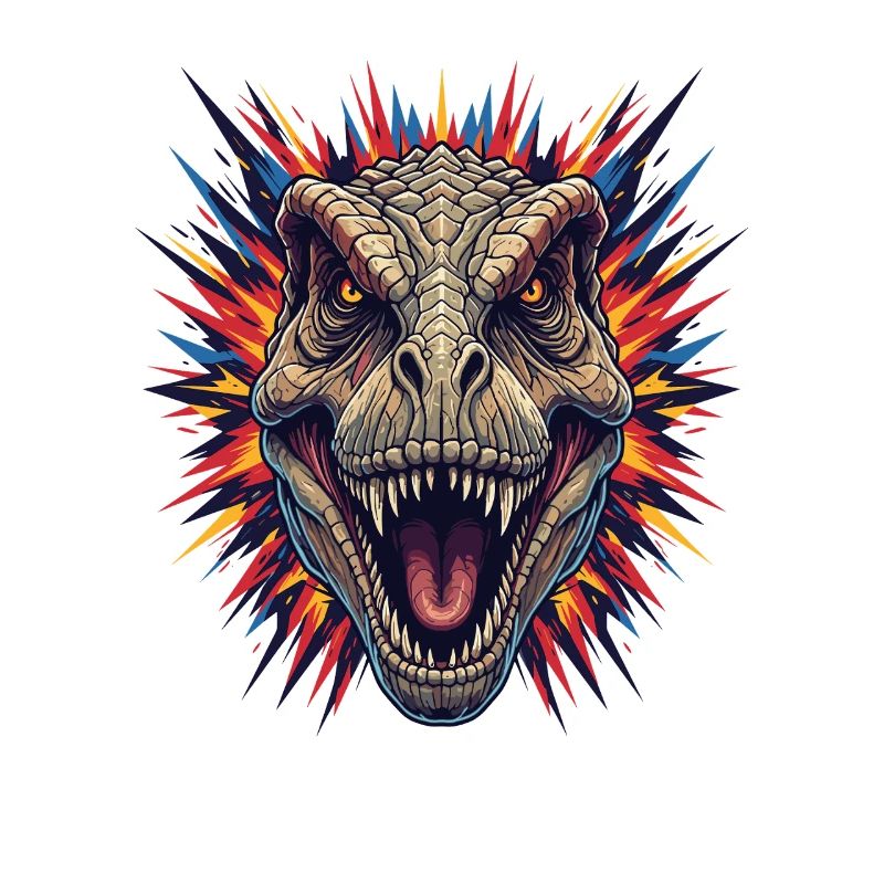 Dinoausbruch Kopfdesign