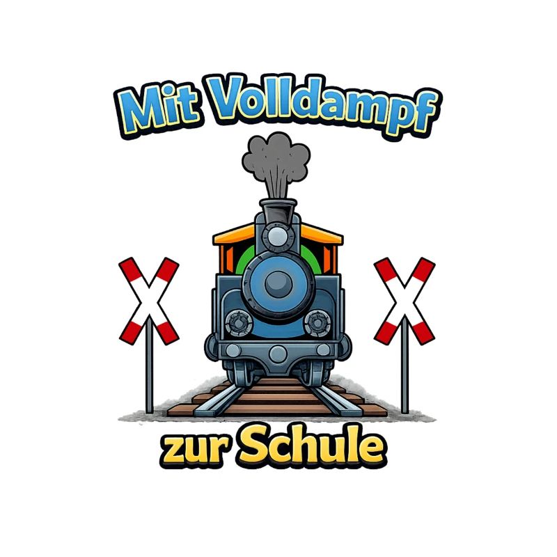 Dampflok zur Schule Einschulung 