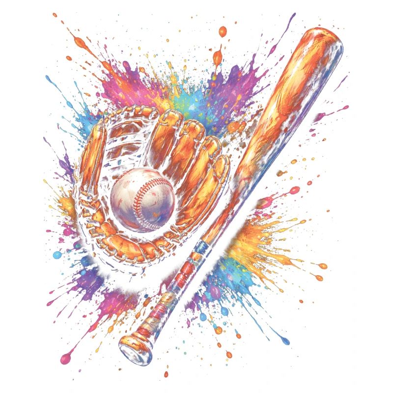 Ball- und Schlägerhandschuh-Splash-Art