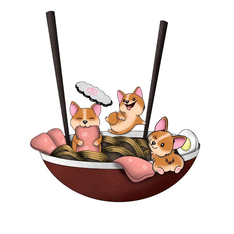 Corgi-Ramen-Hundehemd