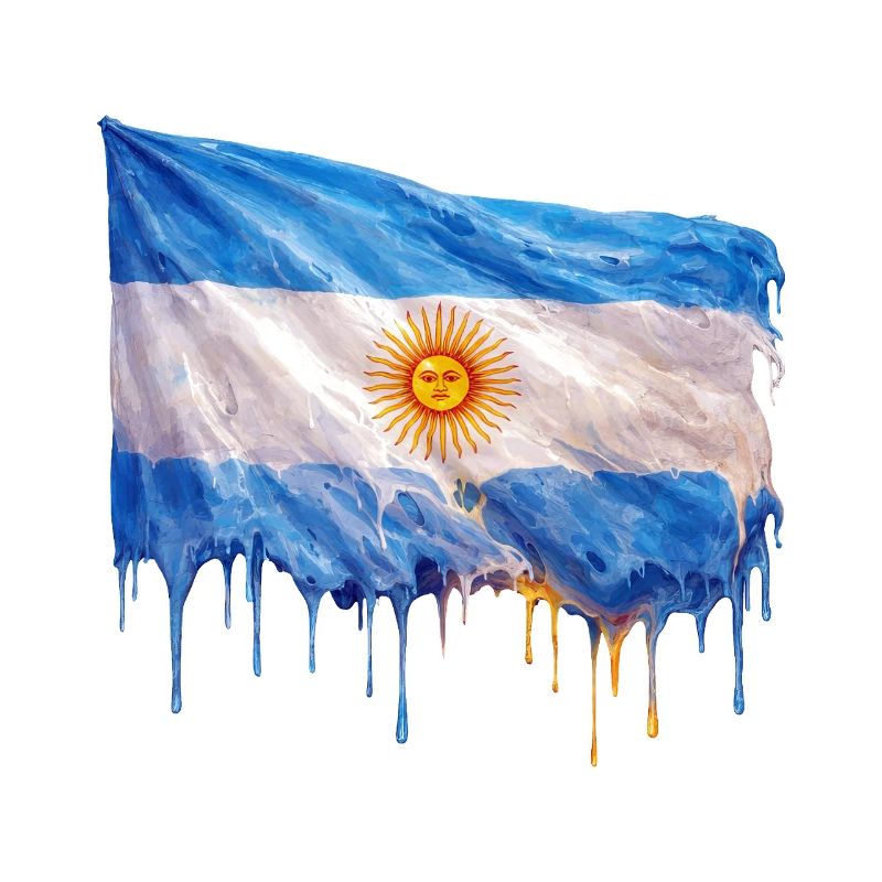 Art du drapeau argentin à gouttes