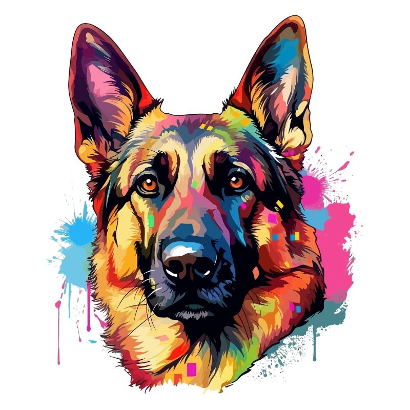 Lebendiger Deutscher Schäferhund Splash