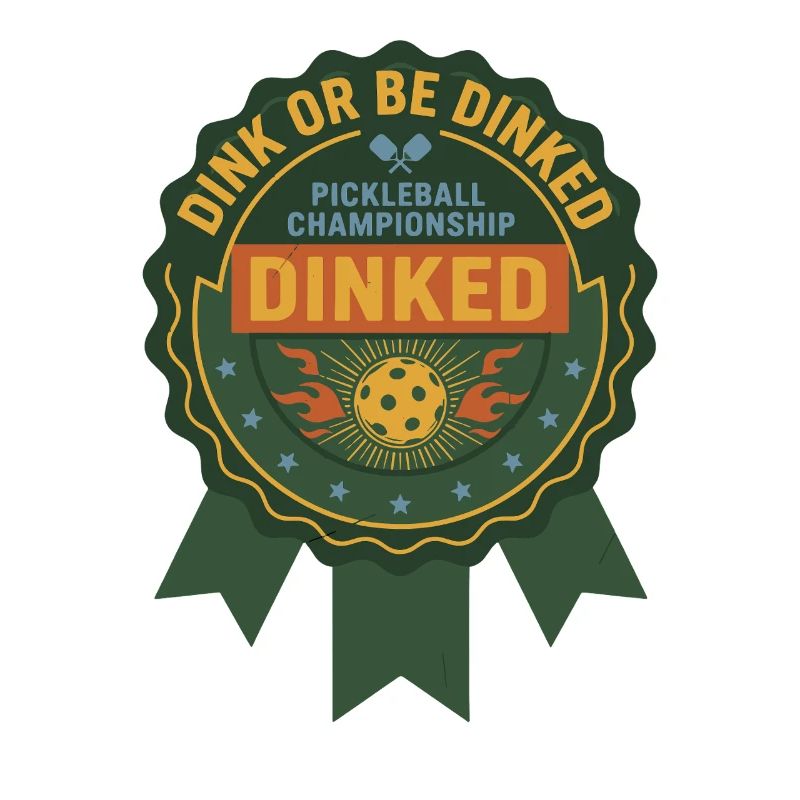 Pickleball-lustiger Spieler Dink Oder Werde Dinked