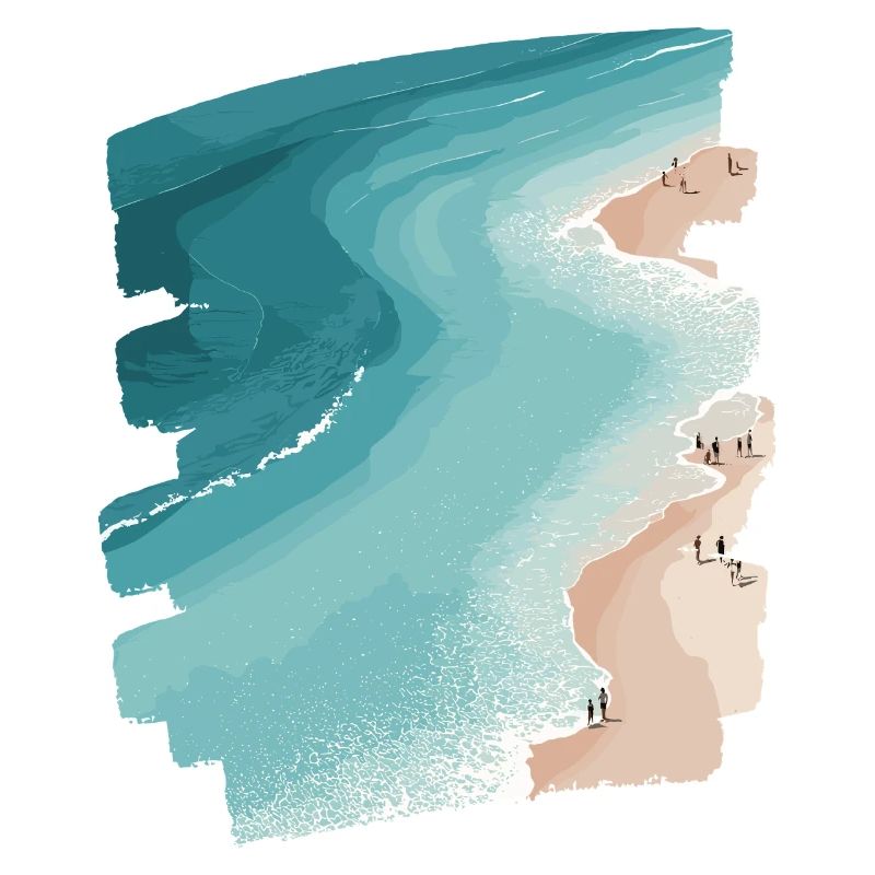 Strand Meer Palmen Retro