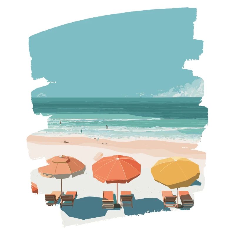 Beach Sea Palm Trees