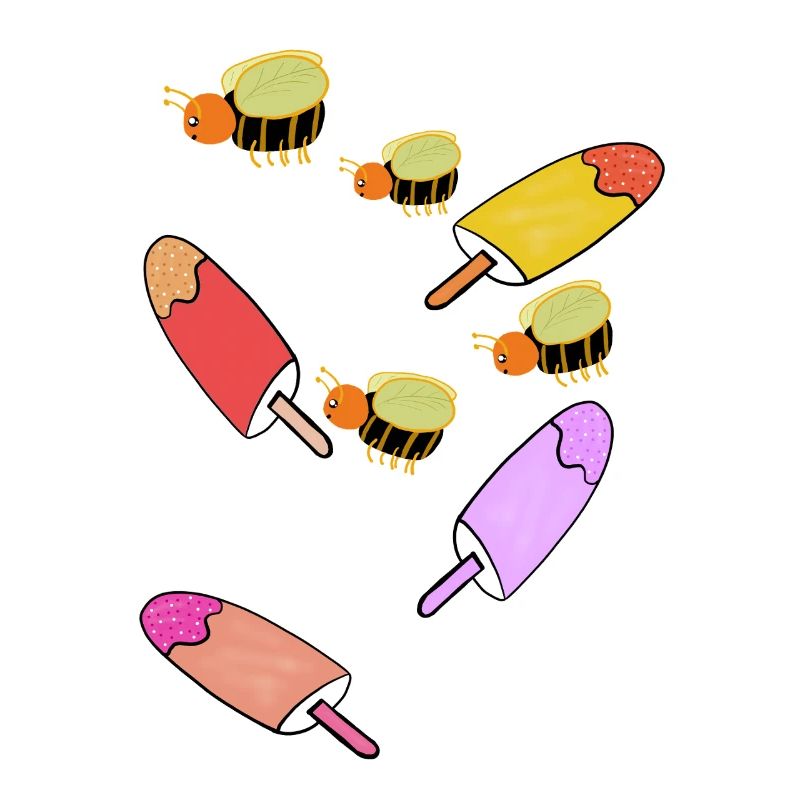 Buntes Eis mit Bienen Kinder Kind