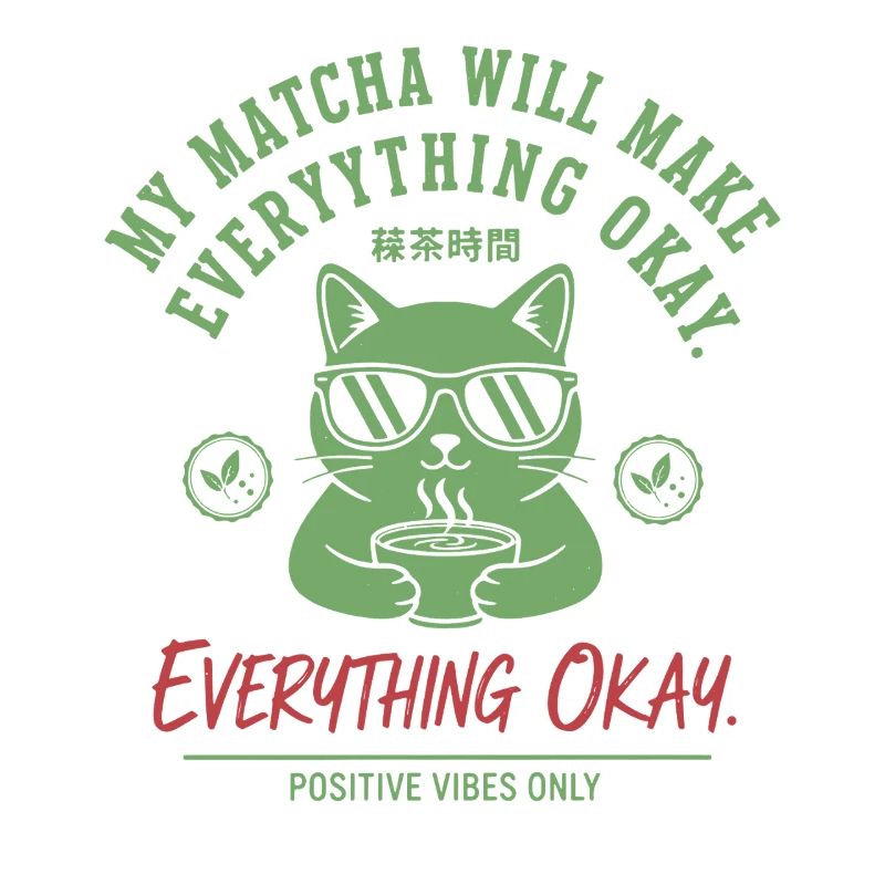 My Matcha Will Make Everything Okay Positive Vibes