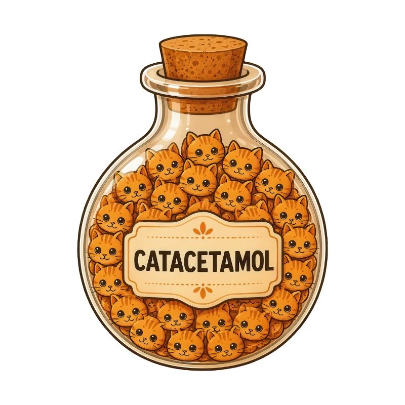 Catacetamol-Flasche der Katzen