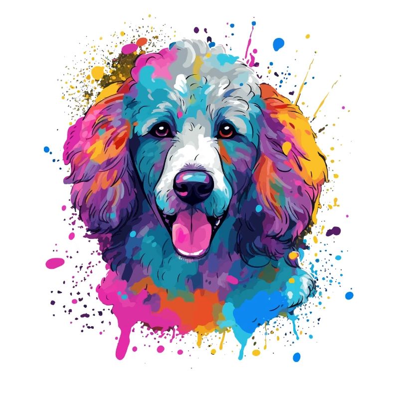 Pudel Splash Art Dog Bunt