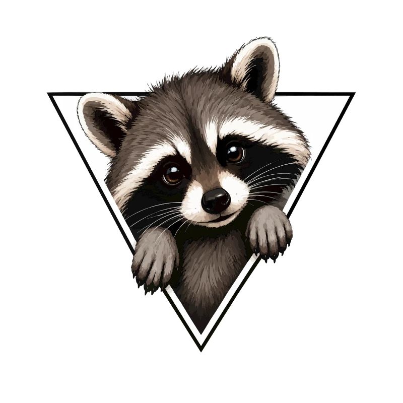 Waschbär im Dreieck