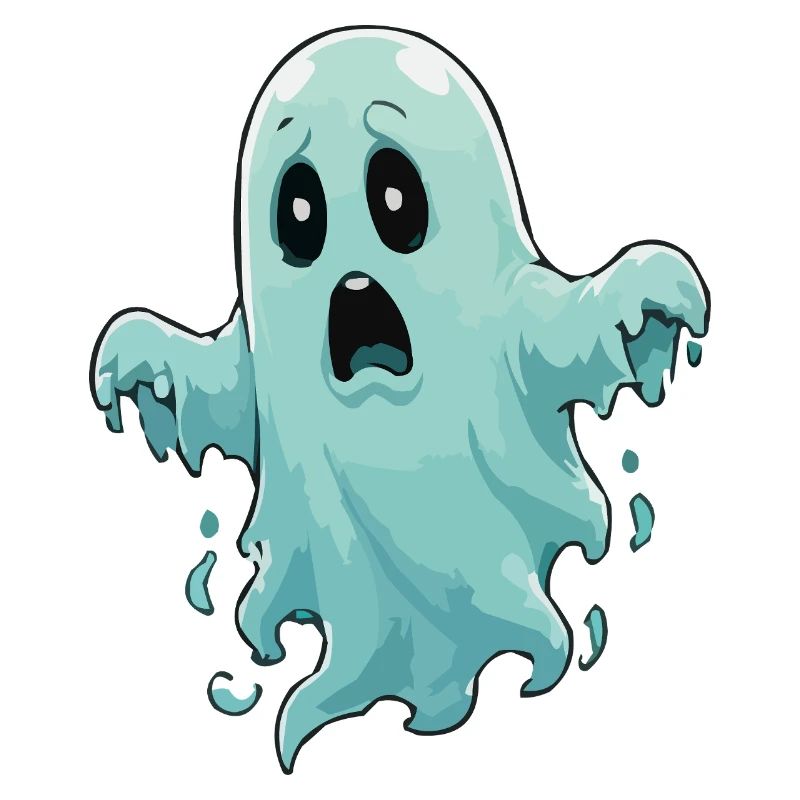 Blue Scare Ghost Illustration