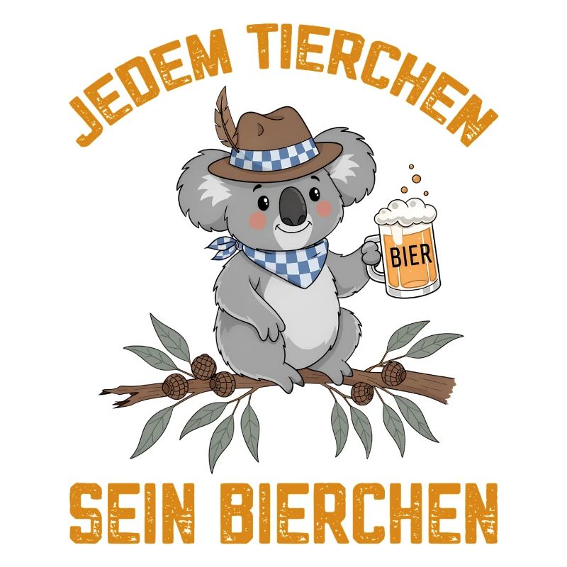 Jedem Tierchen sein Bierchen Koala Bär trinkt Bier