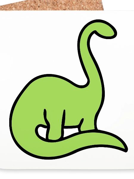 Lime Dino Silhouette auf Schwarz